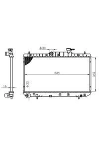 Ori BHY001016 Bhy001016 Radyatör Brazing Accent Iı Admire 1.6ı 00-05 Ac Klimasız Mek Otom 335x638x16 ürün görseli 1
