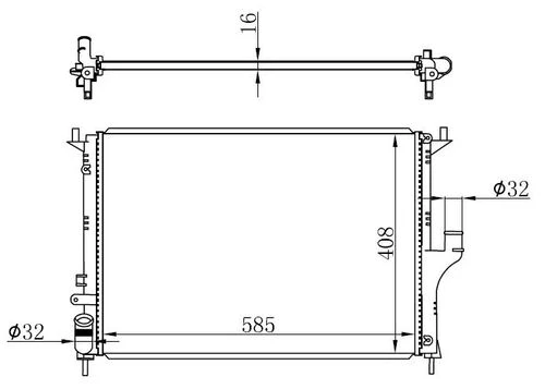 Ori BDC046016 S  Radyatör Brazing Sandero 08 Logan 05 Ac 585X408X16 ürün görseli 1