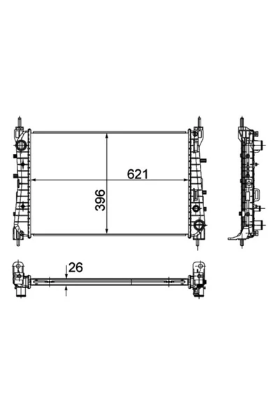 Ori BFI026026 Bfı026026 Radyatör Brazing Linea 1.3 Jtd Ac Klimasız Mek 621x395x26 ürün görseli 1