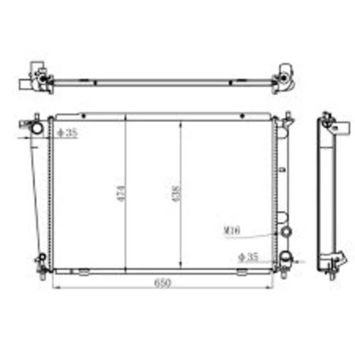 Ori BHY019026 S  Radyatör Brazing Kalın Tip Hyundai Starex 2.5 Td 650X438X26 Mek. ürün görseli 1