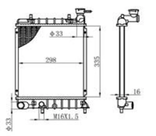 Ori BHY022016 S  Radyatör Brazing Accent Admıra 00-05 1.3I Ac Klimasız Mek 335X298X16 ürün görseli 1