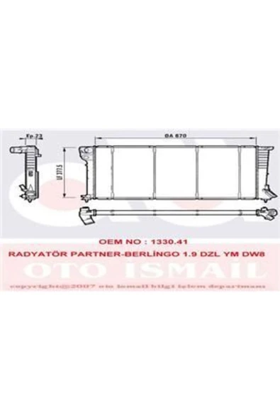 Valeo 732517  Su Radyatörü Partner 99-02 1.9d Xud9 / Berlingo ürün görseli 1
