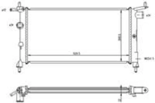 Ori MOP054023 S  Radyatör Corsa B-Tıgra-Combo 1.2-1.4-1.4 16V Klimasız Mek 530X285X34 ürün görseli 1