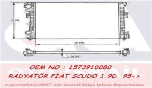 Valeo 731166  Su Radyatörü Ulysse 94- Scudo 95- / Zeta 94- / 806 94- Expert I 95- / Evasıon 94- Jumpy I 95- ürün görseli 1
