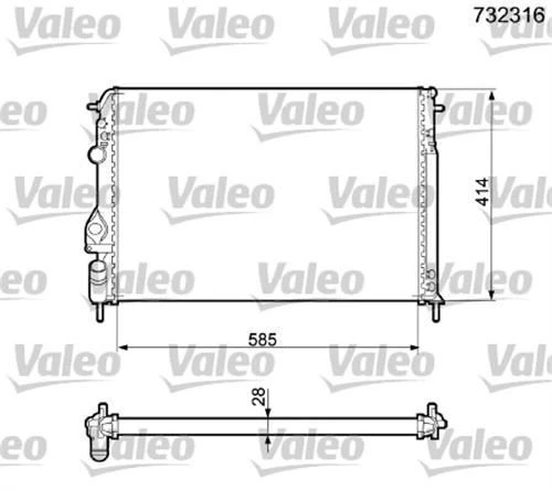 Valeo 732316  Motor Radyatör Megane Scenic Ac 7702258285 ürün görseli 1