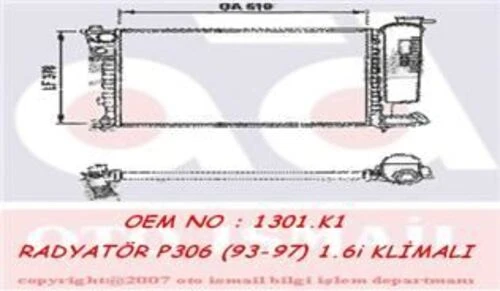 Valeo 730630  Su Radyatörü 306 93- 1.6 8V Tu5Jp 1.8 Xu7Jp4 Ac / Xsara 97- ürün görseli 1