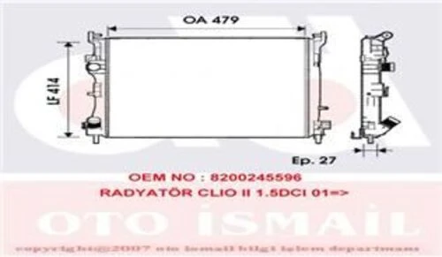 Valeo 732960  Su Radyatörü CLIO II Symbol 01- 1.5 DCI Mt Ac/Nac CLIO Thalia I 01- II 08- 1.5 DCI CLIO Symbol II 08- 1.5 DCI ürün görseli 1