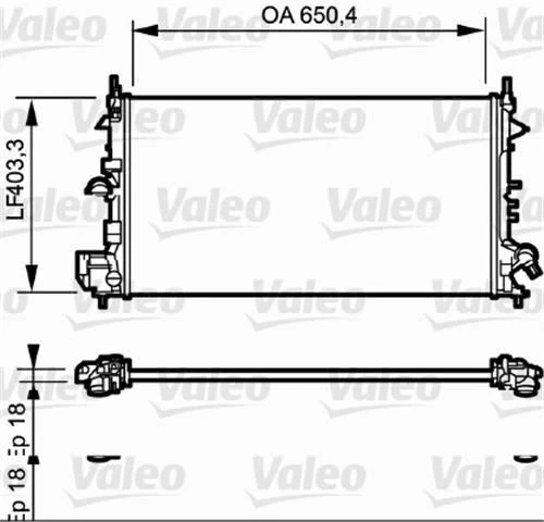 Valeo 734982  Su Radyatörü Vectra C 06- 1.6 16V 1.8 16V Mt Ac Sıgnum 02- 1.8 16V Mt Ac ürün görseli 1