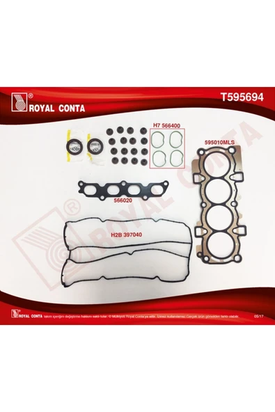 Royal T595694 ÜST TAKIM CONTA  KEÇELİ SUBP.LAST FOCUS II 1.6 16V 03-07 100HP 4M5G-6008 ürün görseli 1