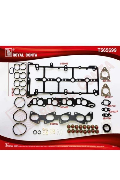 Royal T565699 Ust Takım Contası Kecelı Reınz Subap Lastık Skc Sız Doblo-lın ürün görseli 1