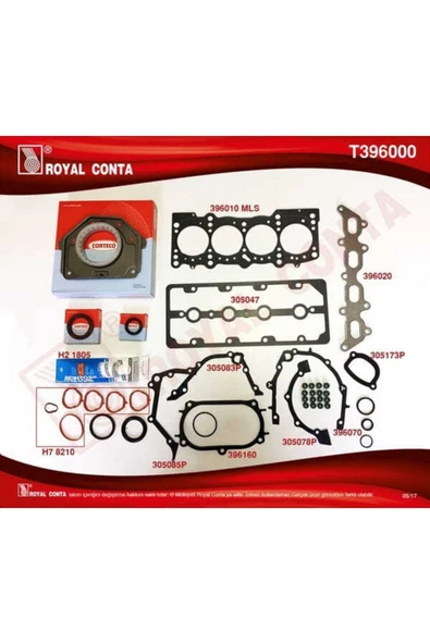 Royal 396000  Motor Takım Conta Palio Albea Linea Doblo Fiorino Punto Grande Punto 07-10 1.2 16v Tam ürün görseli 1