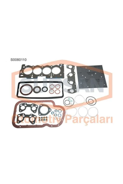 Supsan S0080110 Motor Takım Conta 106 206 306 1.4 8v Eng. Tu3jp Tu3a Tam ürün görseli 1