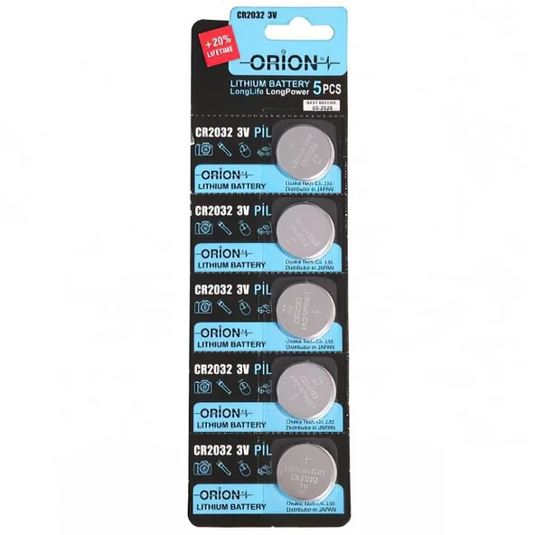 Orion CR2032 3V Lityum Pil 5'li Paket - 20 Adet ürün görseli 1