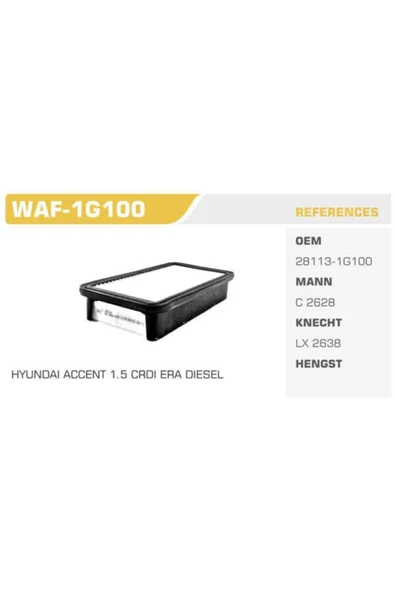 Winkel WAF Waf-1g100 Hava Filtresi Accent Era 07-11 1.5 Crdı ürün görseli 1