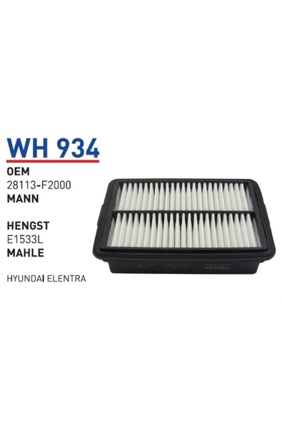 Wunder WH934 Wh934 Hava Filtresi - Hyundai Elentra ürün görseli 1