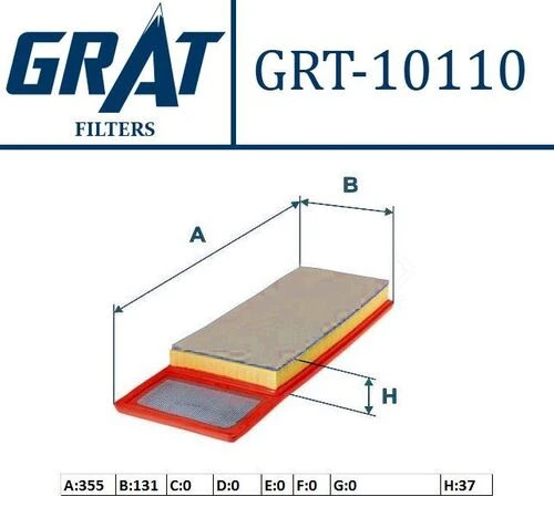 Grat 10110  HAVA FİLTRESİ 500 09- LINEA EGEA 15- DOBLO 10- YM FIOR ürün görseli 1
