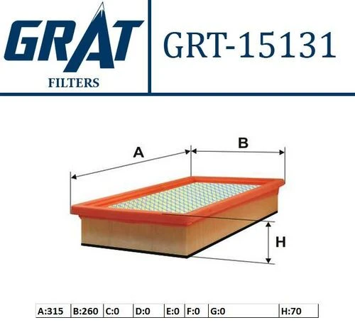 Grat 15131  Hava Filtresi Amarok 11- 2.0 TDI 2.0 Tsı 177Ps ürün görseli 1