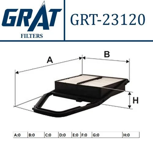 Grat 23120  Hava Filtresi Civic 01-06 1.4 1.6 1.7 Vtec 2.0 Type-R ürün görseli 1