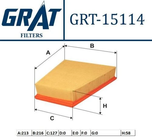 Grat 15114  HAVA FİLTRESİ POLO 07- / TOLEDO IV 12- IBIZA V 09- / F ürün görseli 1