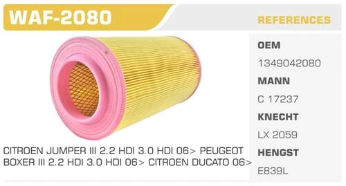 Winkel WAF -2080 Hava Filtresi Ducato Boxer 06- C17237 Fn0009 ürün görseli 1