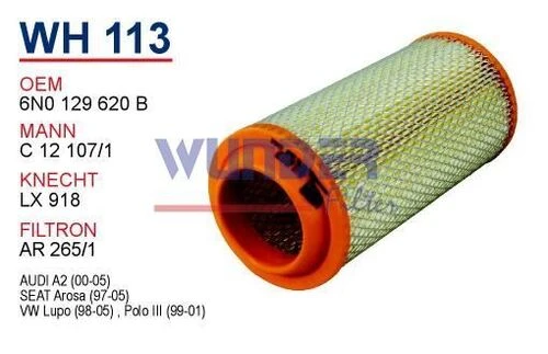 Wunder WH113 HAVA FİLTRESİ - VOLKSWAGEN LUPO 1.7 SDI-SEAT iBiZA I ürün görseli 1