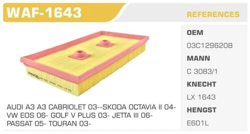 Winkel WAF Hava Filtresı Golf V Bora II Jetta III Passat Touran / A3 / Octavia 1.6 Fsı Blf ürün görseli 1
