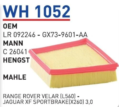Wunder WH1052 HAVA FİLTRESİ - RANGE ROVER VELAR (L560) -JAGUAR XF ürün görseli 1