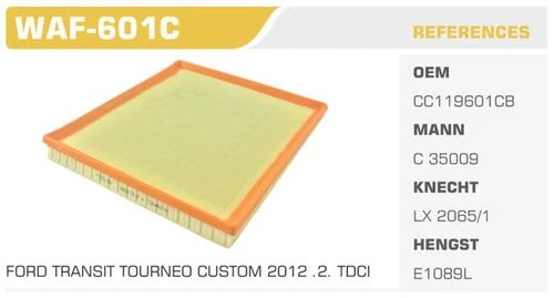 Winkel WAF -601C  HAVA FİLTRESİ TOURNEO CUSTOM 12- TRANSIT T ürün görseli 1