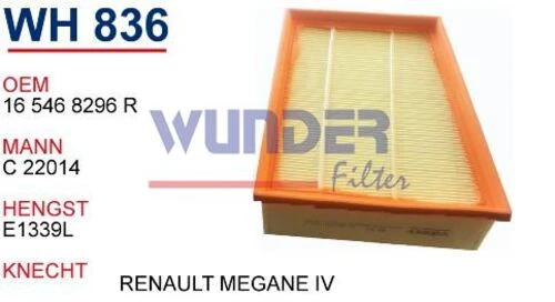 Wunder WH836 Wh836 Oem 165468296R Hava Filtre ürün görseli 1