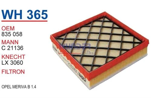 Wunder WH365 Wh365 Hava Filtresi - Opel Meriva B 1,4 540128189 ürün görseli 1