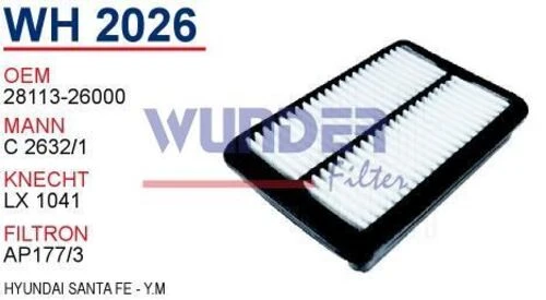 Wunder WH2026 HAVA FİLTRESİ - HYUNDAi SANTA FE - Y.M ürün görseli 1