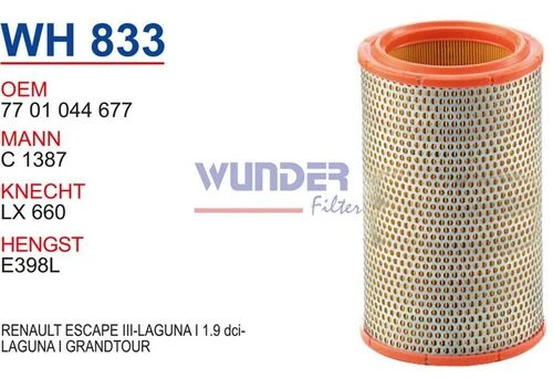 Wunder WH833 HAVA FİLTRESİ - RENAULT ESCAPE III-LAGUNA I 1.9 dci- ürün görseli 1