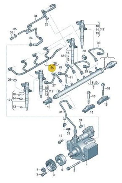 Bosch 0445130013 YAKIT GERI DONUS HORTUMU(VW CADDY 11-POLO 10-14 GOLF 10-13/AUDI A3 09-13  OCTAVIA 09-13) 1.6 TDI CAY ürün görseli 1