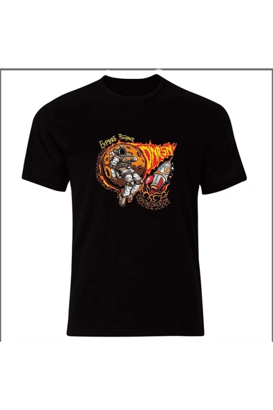 fame-stoned Mars Ve Astronot Baskılı Özel Tasarım Unısex Tshirt ürün görseli 1