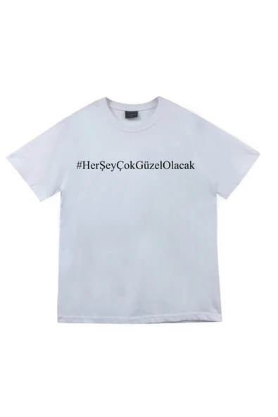 fame-stoned #herşeyçokgüzelolacak Baskılı Unisex %100 Pamuk Beyaz T-shirt ürün görseli 1