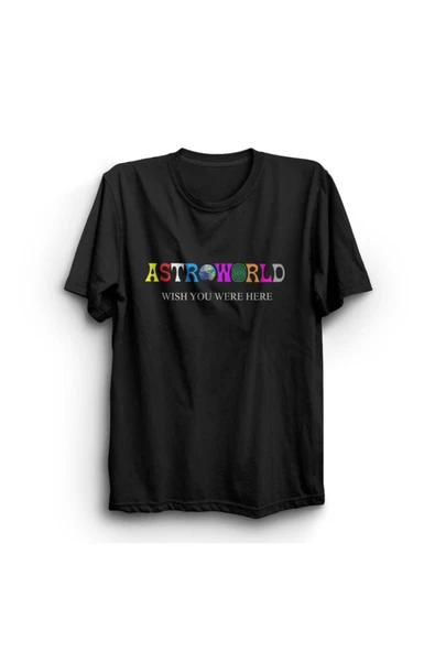fame-stoned Travis Scott Astroworld Baskılı Tshirt ürün görseli 1
