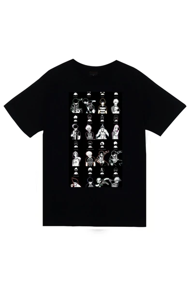 fame-stoned Blue Lock Anime Baskılı Unisex %100 Pamuk Siyah T-shirt ürün görseli 1