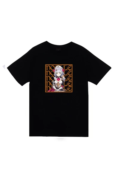 fame-stoned Genshin Impact Anime Baskılı Unisex %100 Pamuk Siyah T-shirt ürün görseli 1
