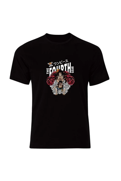 fame-stoned One Piece Anime Baskılı Unisex %100 Pamuk Siyah T-shirt ürün görseli 1