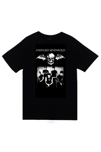 fame-stoned Avenged Sevenfold Baskılı Unisex %100 Pamuk Siyah T-shirt ürün görseli 1