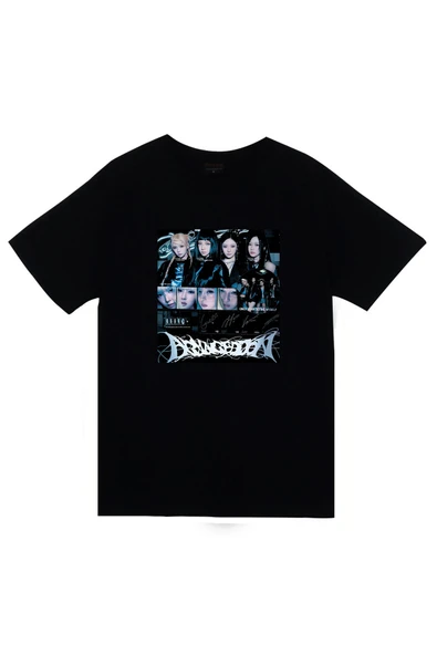fame-stoned Aespa Müzik Grubu K-Pop Baskılı Unisex %100 Pamuk Siyah T-shirt ürün görseli 1