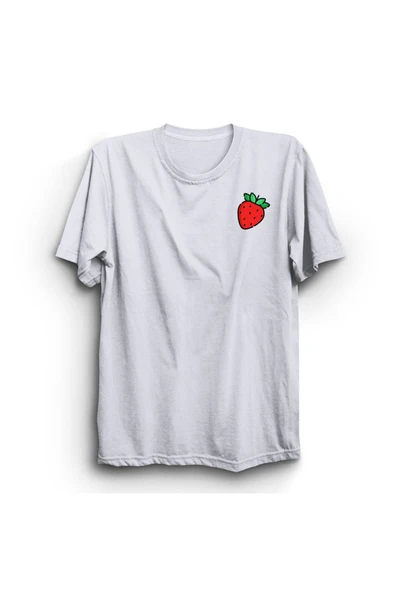 fame-stoned Çilek Meyve Baskılı Unisex T-Shirt ürün görseli 1