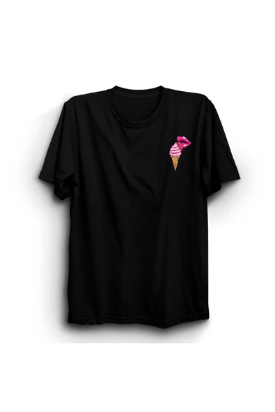 fame-stoned Dondurma ve Dil  Baskılı Unisex T-Shirt ürün görseli 1