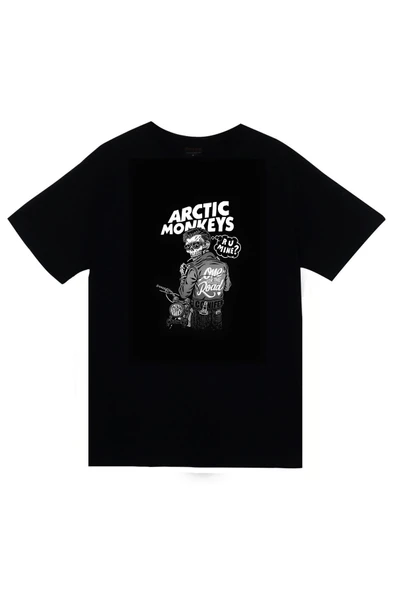 fame-stoned Arctic Monkeys Müzik Grubu Baskılı Unisex %100 Pamuk Siyah T-shirt ürün görseli 1
