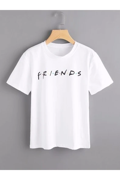 fame-stoned Friends Dizi Baskılı Unisex %100 Pamuk Beyaz T-shirt ürün görseli 1