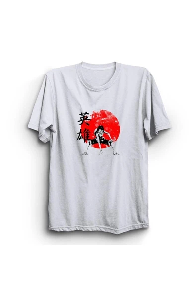 fame-stoned One Piece Anime Baskılı Unisex %100 Pamuk Beyaz T-shirt ürün görseli 1