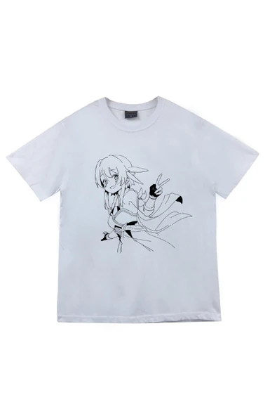 fame-stoned Genshin Impact Anime Baskılı Unisex %100 Pamuk Beyaz T-shirt ürün görseli 1