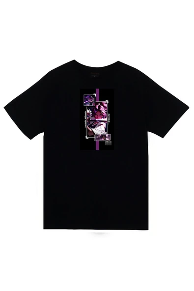 fame-stoned Bleach Yoruichi Shihouin Anime Baskılı Unisex %100 Pamuk Siyah T-shirt ürün görseli 1