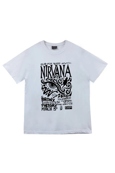 fame-stoned Nirvana Baskılı Unisex %100 Pamuk T-shirt ürün görseli 1