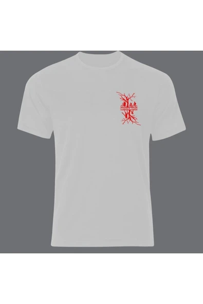 fame-stoned Stranger Things Baskılı Unisex %100 Pamuk Beyaz T-shirt ürün görseli 1